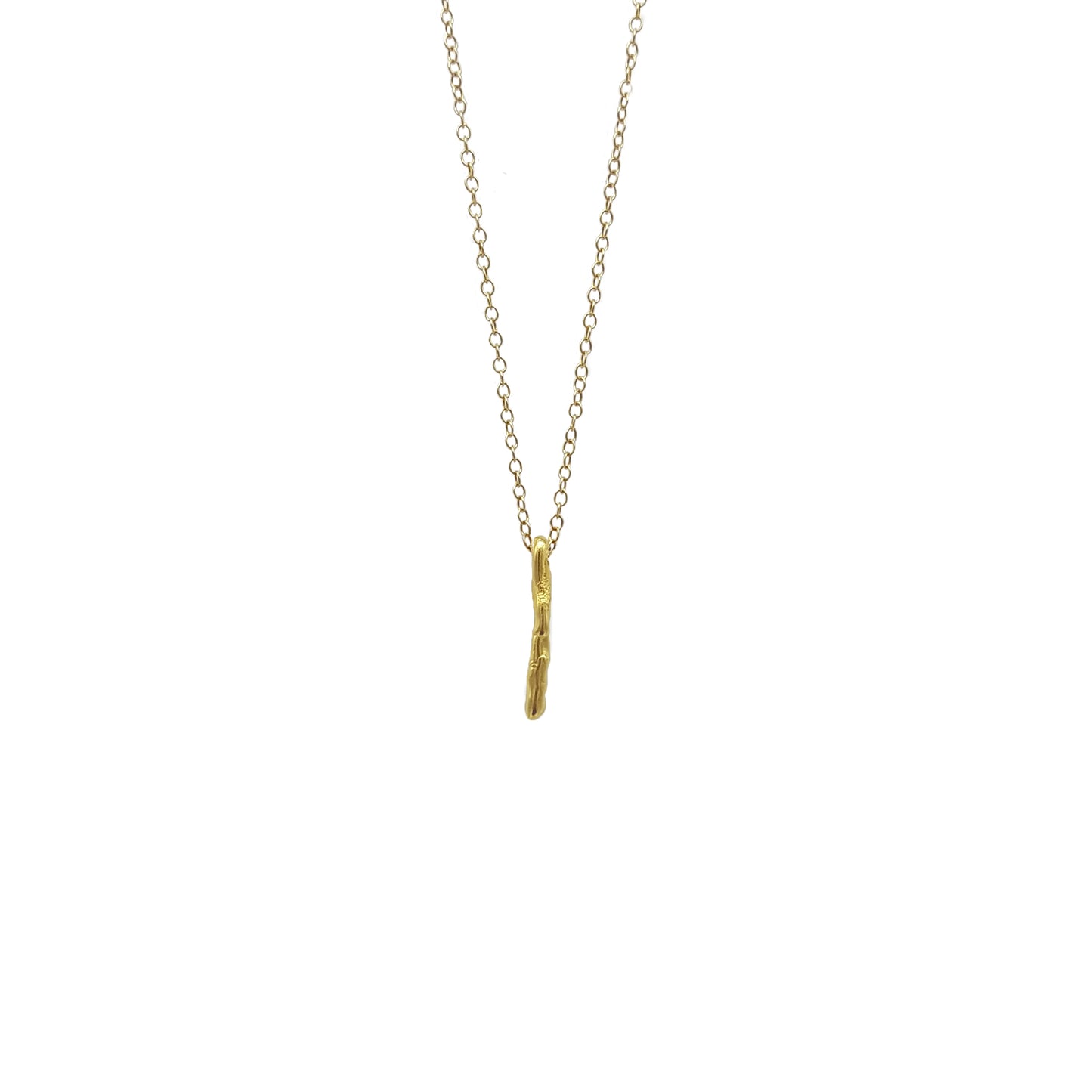Collar Pals vertical plata chapada en oro de 18k