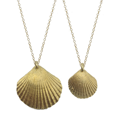 Collares Conchas de plata chapada en oro 18K