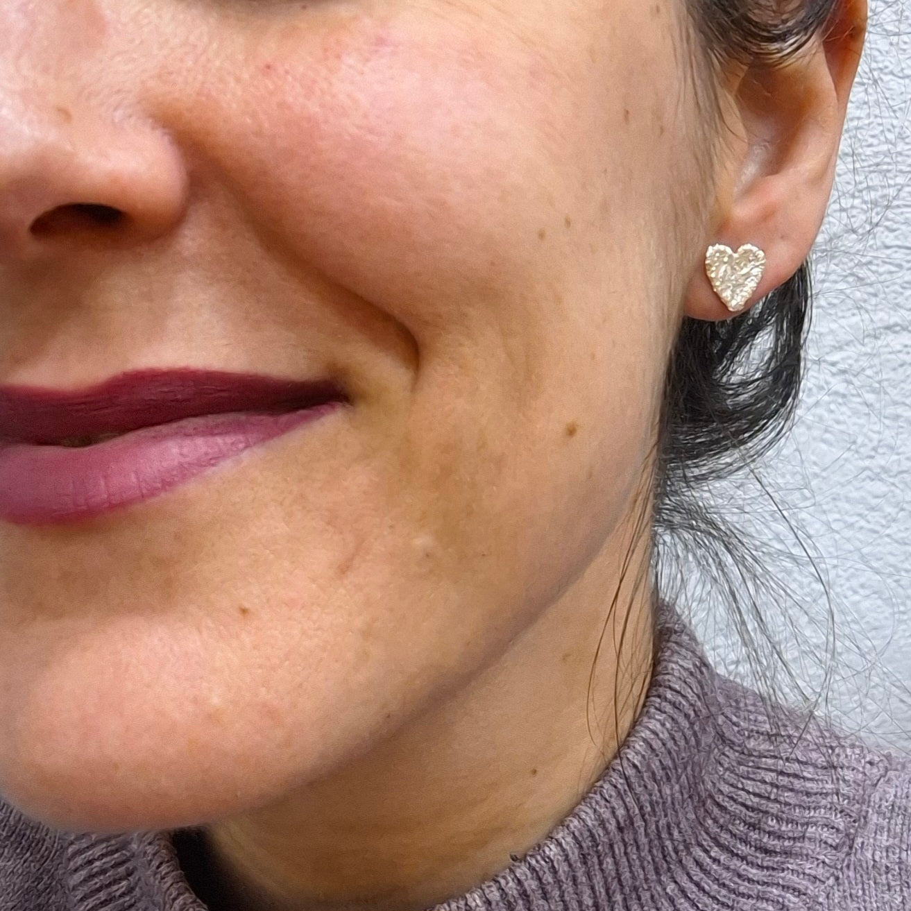 Pendientes Corazones bordados