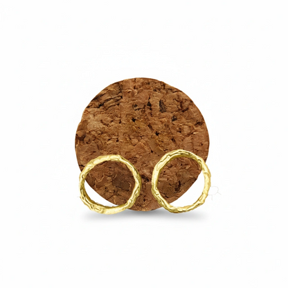 Pendientes Círculo de plata chapada en oro de 18k