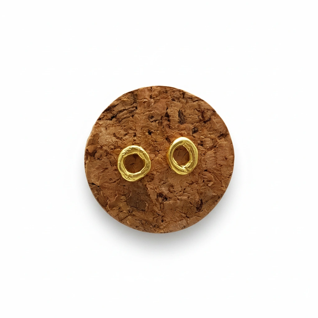 Pendientes Círculo de plata chapada en oro de 18k