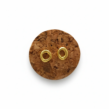 Pendientes Círculo de plata chapada en oro de 18k